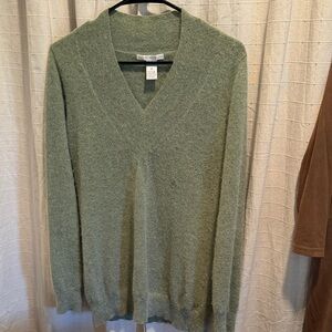 Sarah Spencer Olive Green V-Neck Sweater